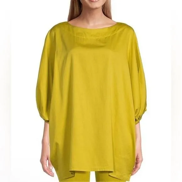 Product image for Bryn Walker Wilder Jersey Crew Neck Elbow Dolman Banded 3/4 Sleeve Tunic