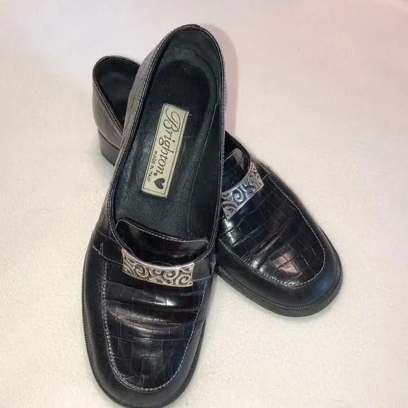 Product image for Brighton Sabina faux croc two toned loafer