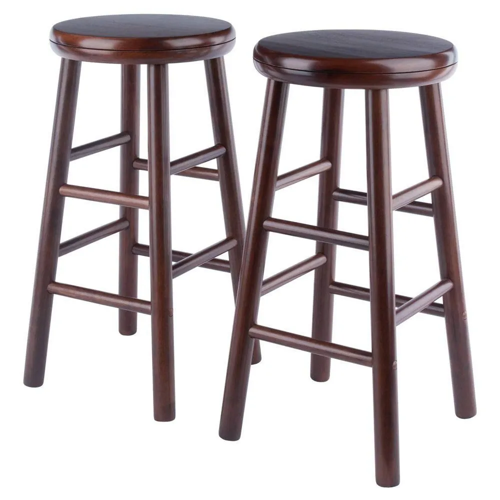 New without box - 25.31" 2pc Shelby Swivel Seat Counter Height Barstools Walnut - Winsome