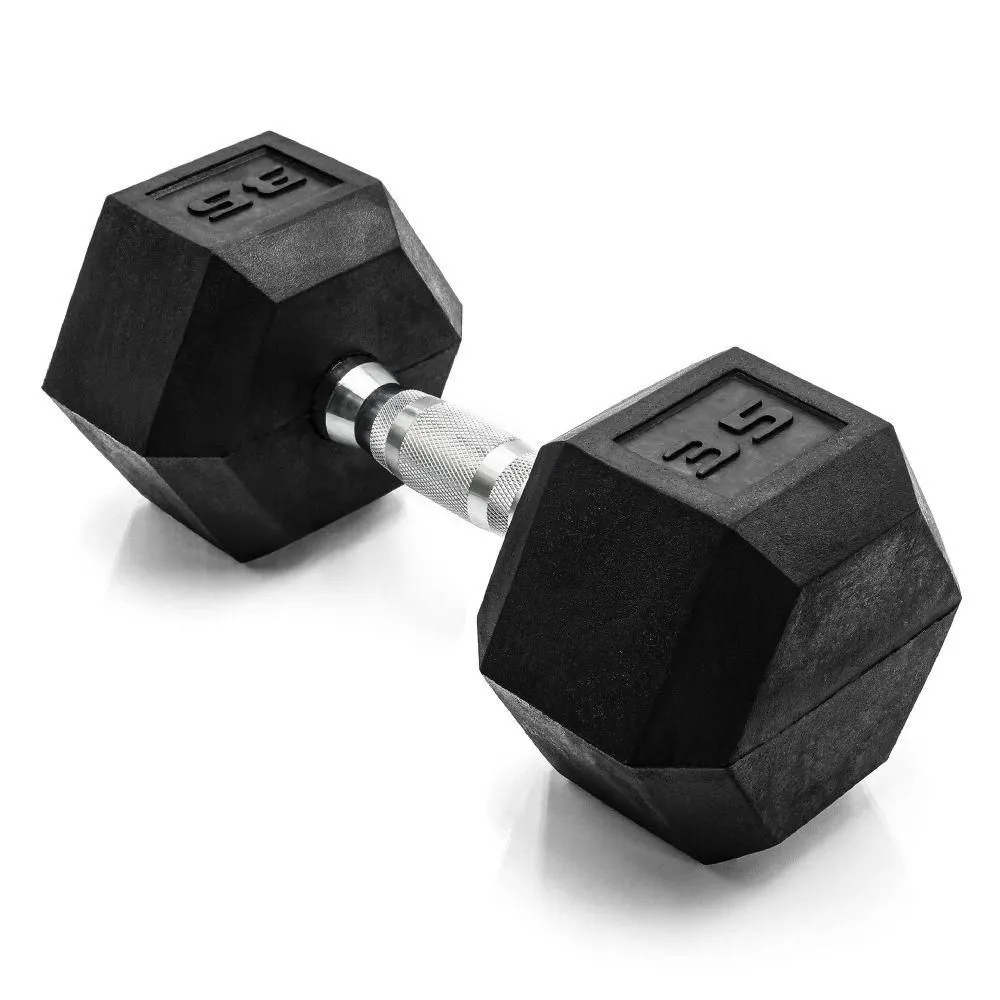 Open-box - CAP 35lbs Coated Hex Dumbbell with Contoured Handle