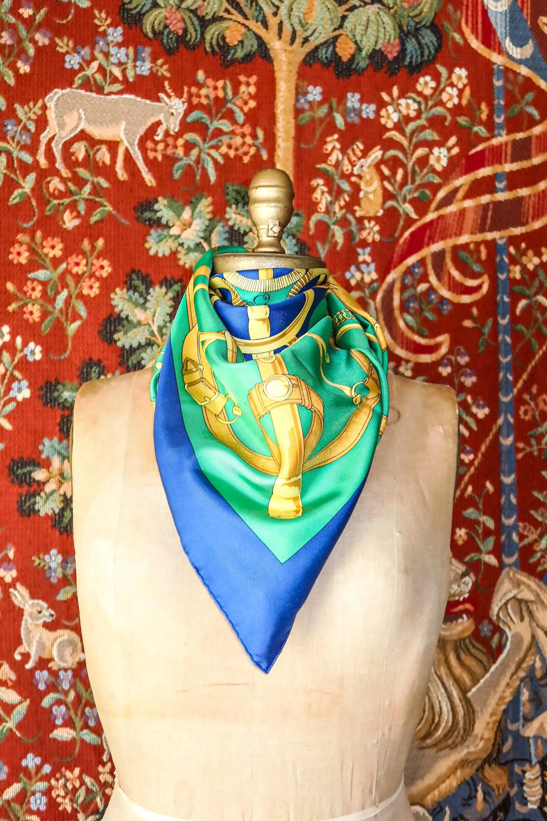 Vintage Hermes Eperon d'Or Silk Scarf 0629-2324