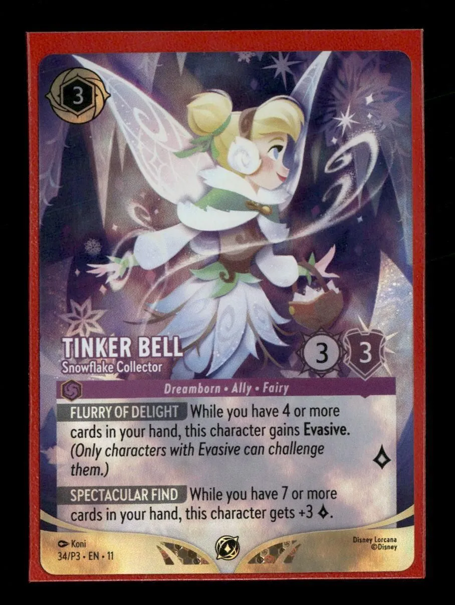 Disney Lorcana Promo Cards Tinker Bell - Snowflake Collector #34