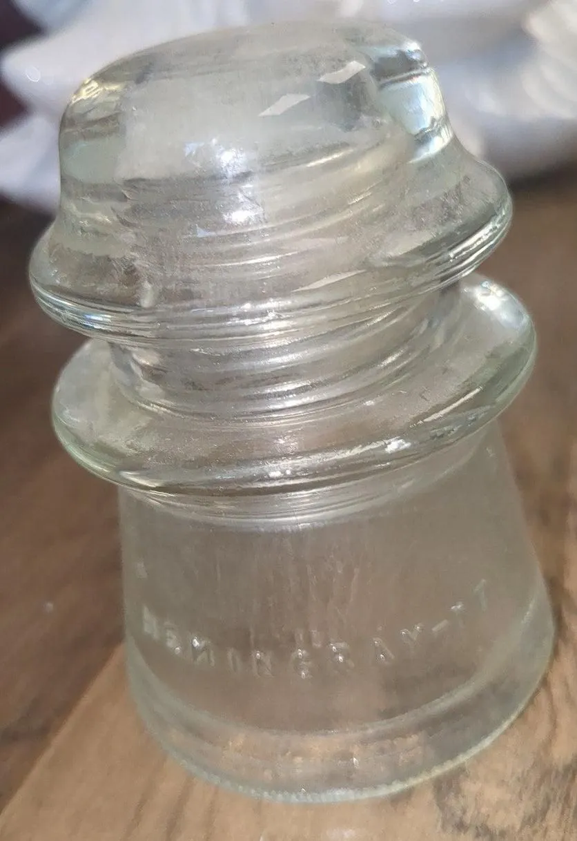 Vintage Insulator Hemingray #17 Clear Glass AS IS h617