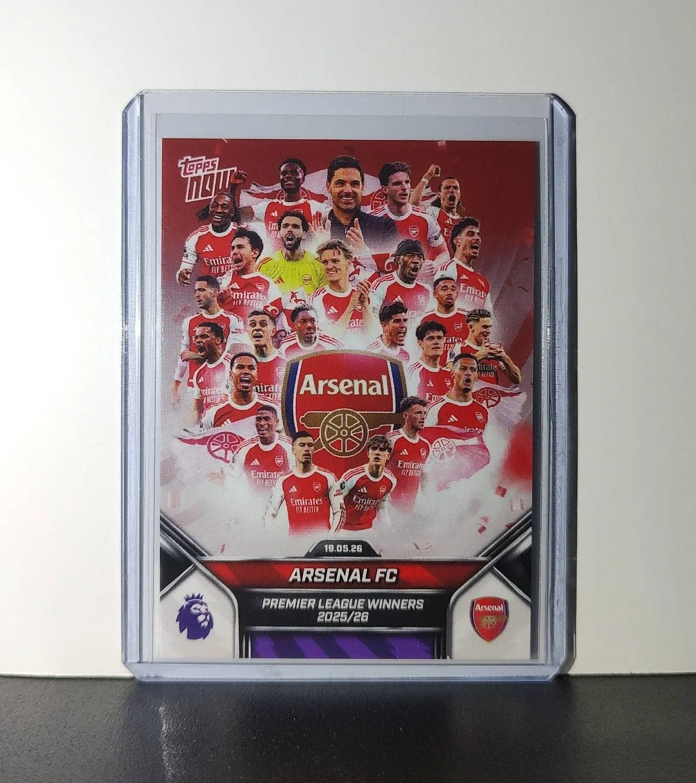 Arsenal FC 2025-26 Topps Now Premier League Winners Team Soccer #199 Card