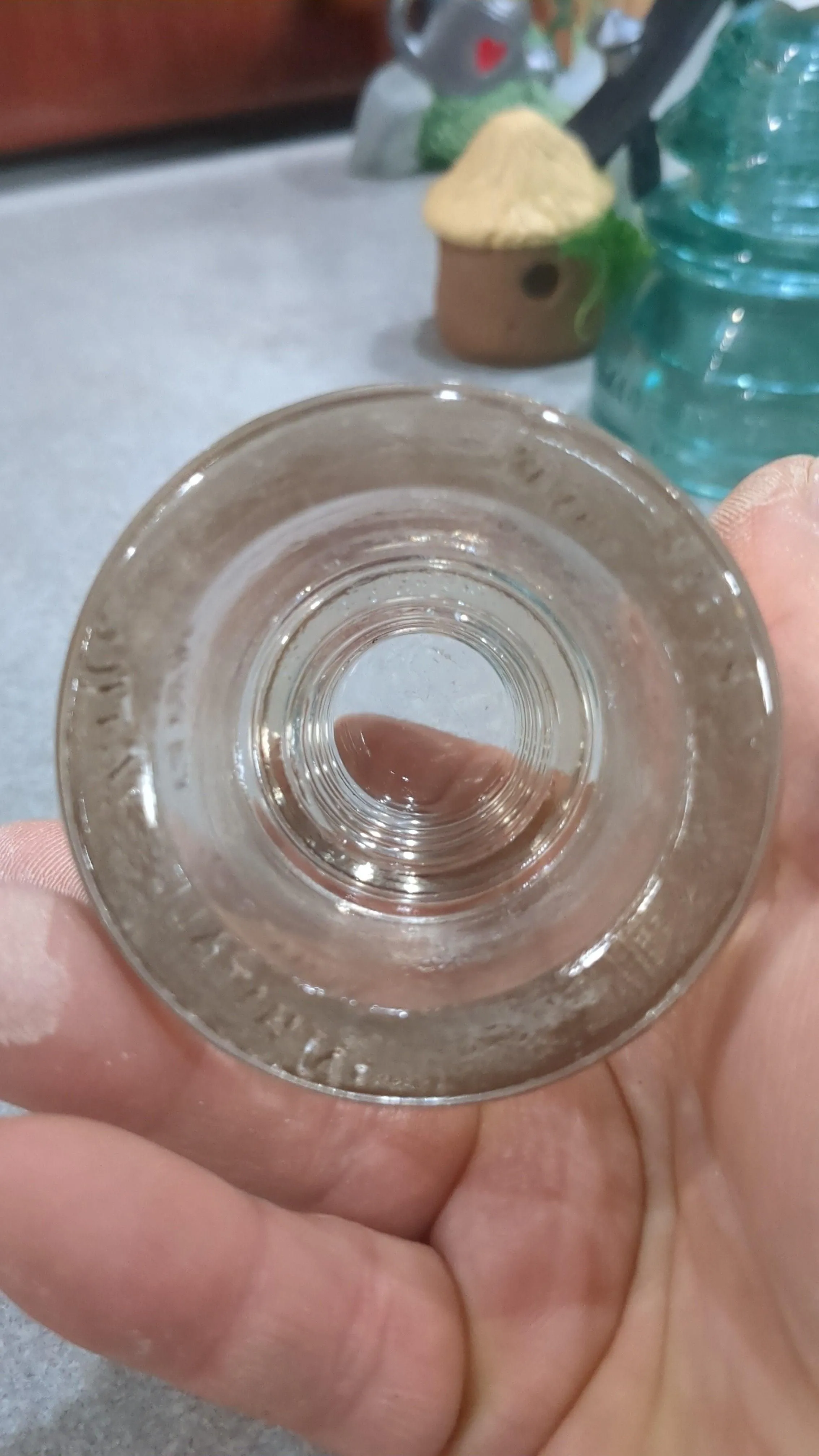 Vintage Insulator Whitall Tatum Co. No. 3 clear glass made in USA marked 25-42 A wht3