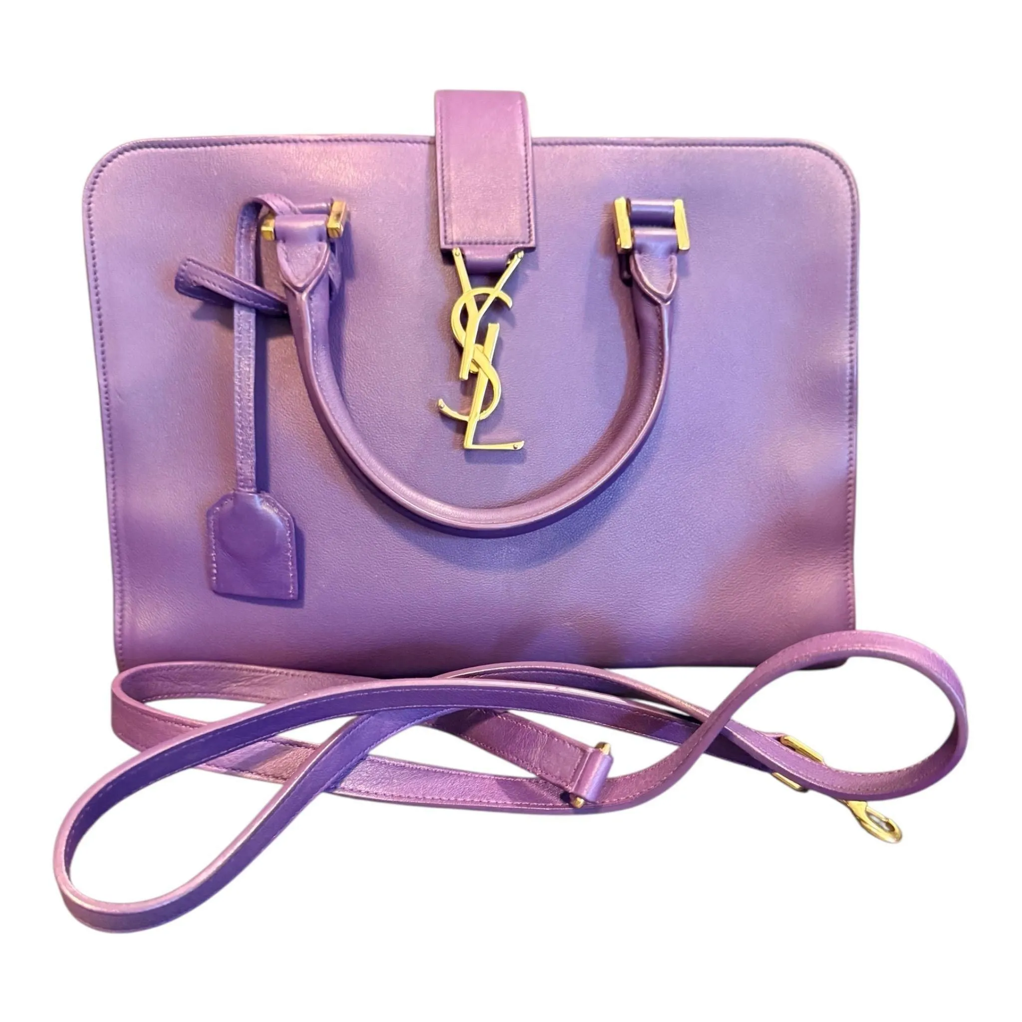 YSL Monogram Baby Cabas Purple Bag