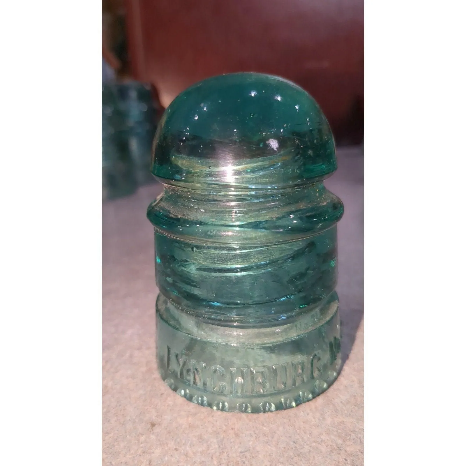 Vintage Insulayor Lynchburg Aqua Blue Green Glass No.31 AS IS ly31