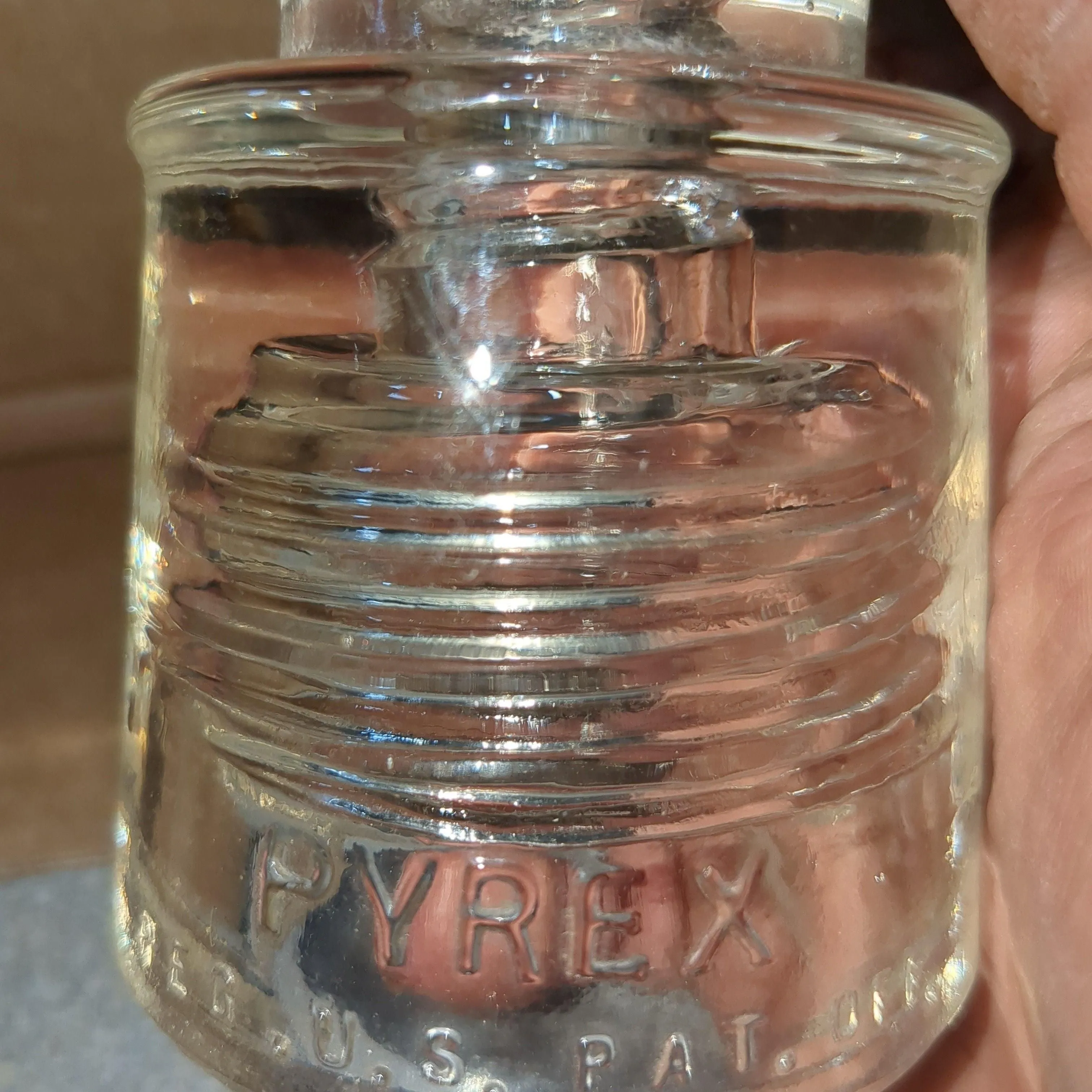 Vintage Insulator Pyrex clear glass pyrex