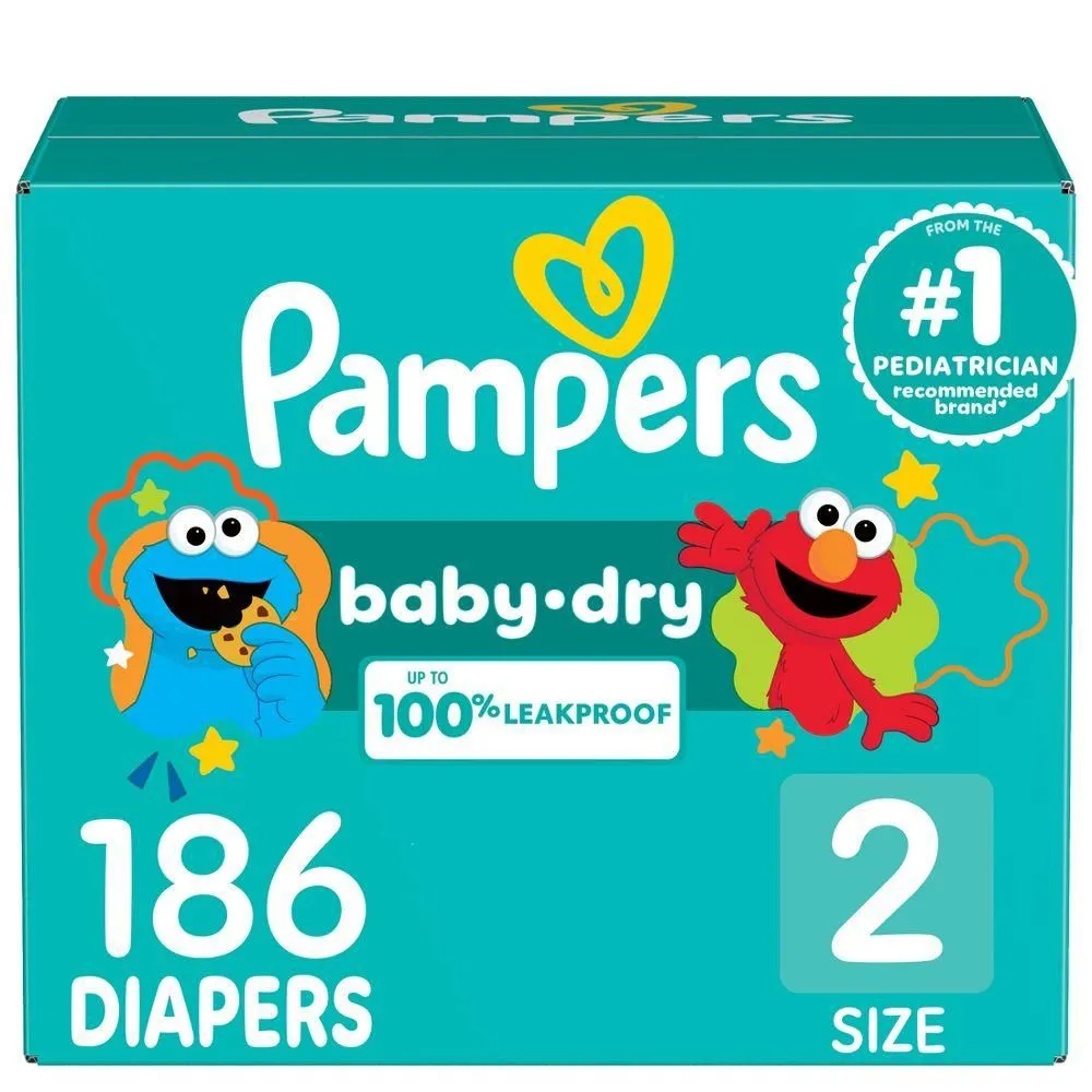 New without Tags - Pampers Baby Dry Diapers Pack - Size 2 -186ct