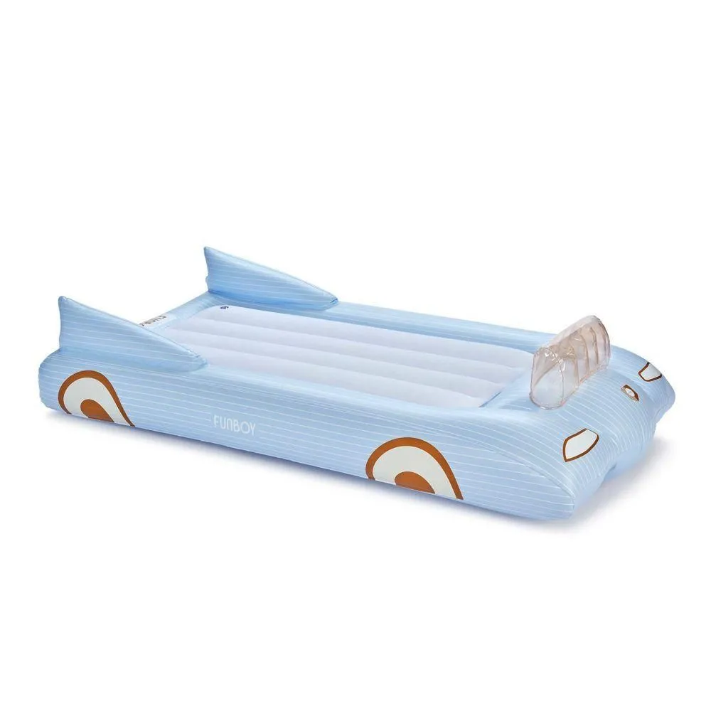 Open-box - FUNBOY Blue Car 15"H Kids' Sleepover Twin Air Mattress Bed with Electric