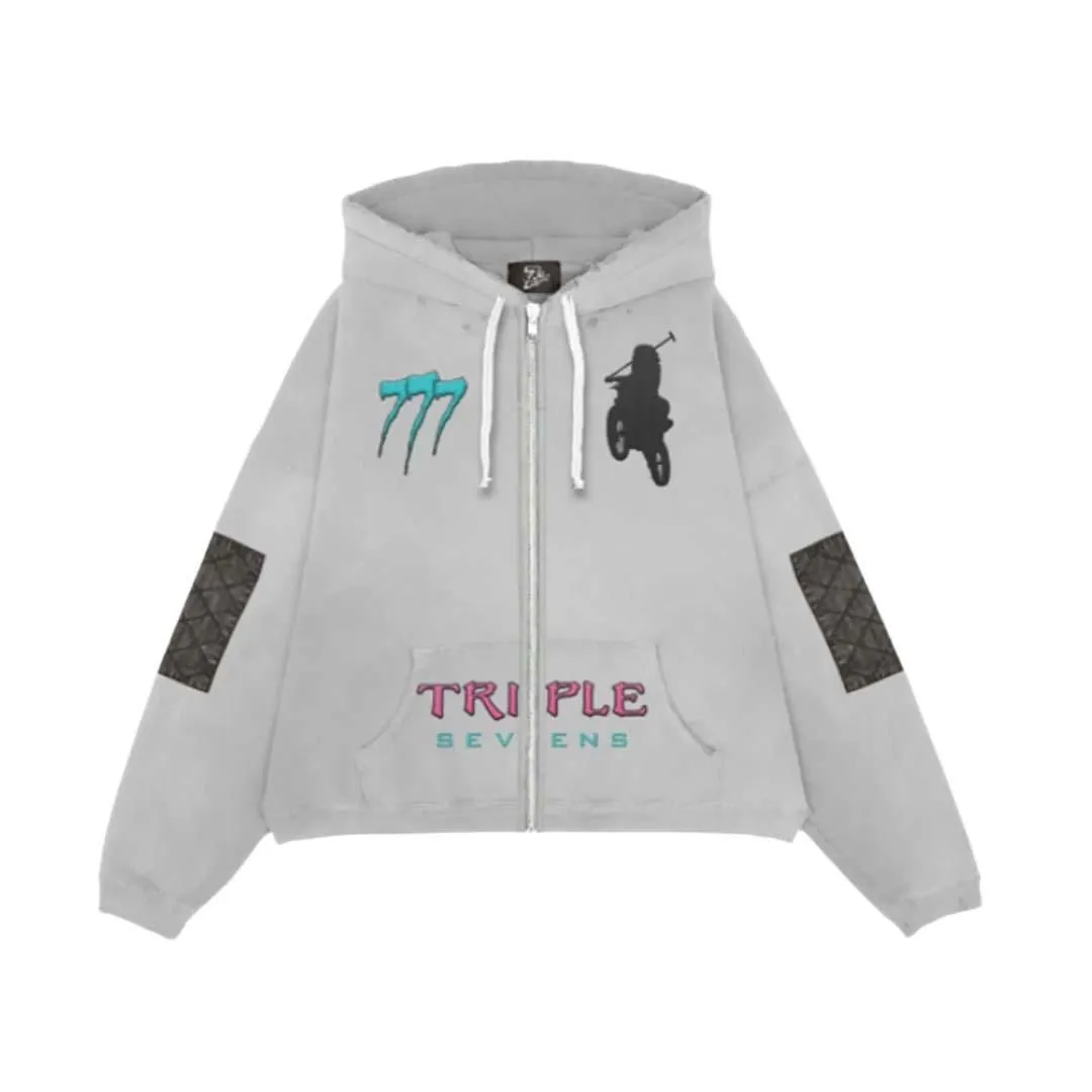 Triple Sevens Vice Grey Zip Up Hoodie