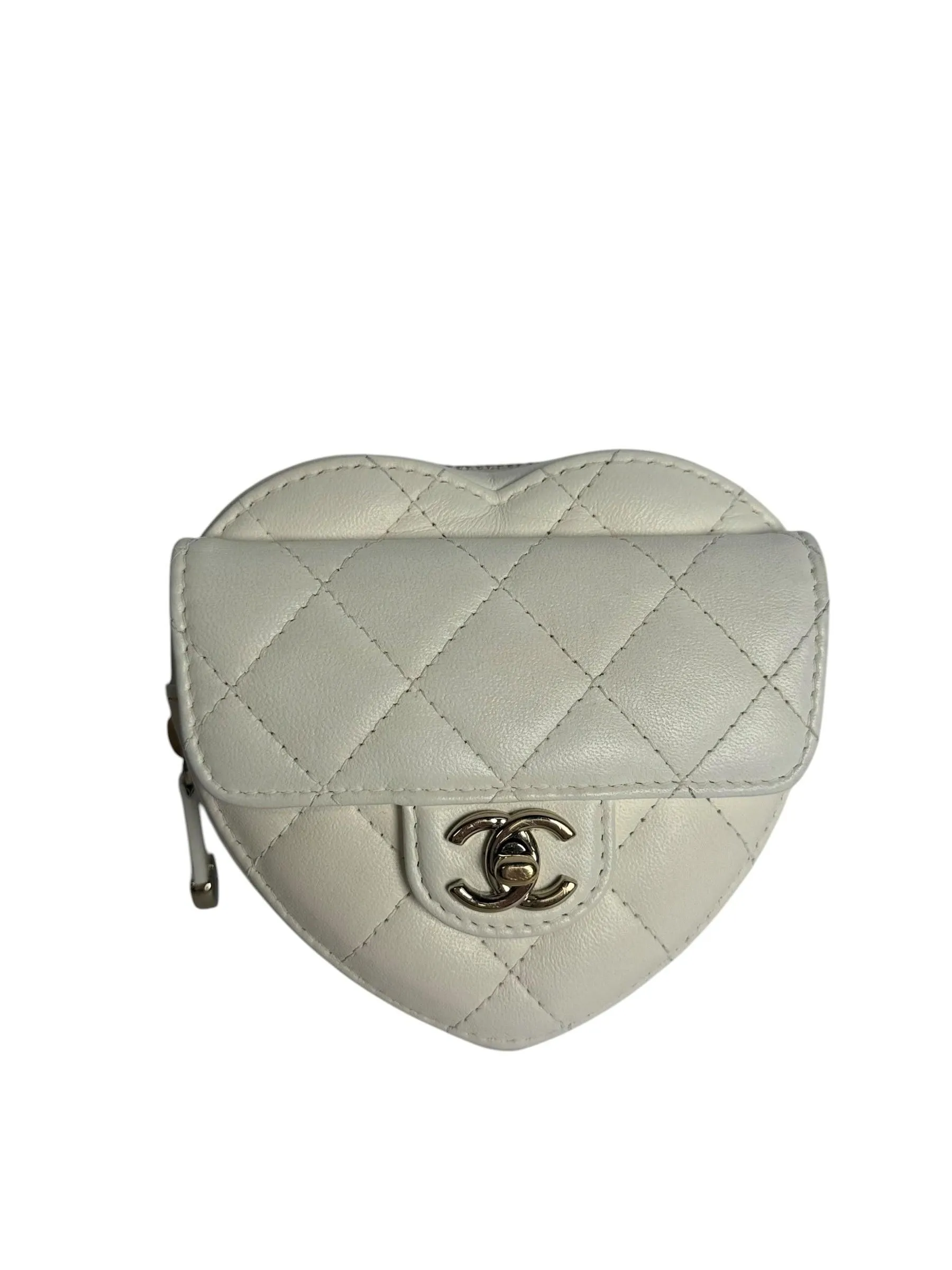 Chanel White heart case ghw