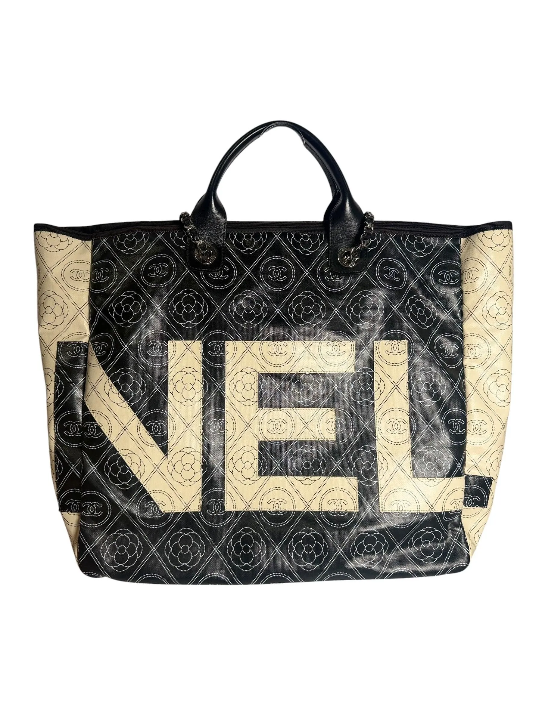 Chanel Coated Canvas Camelia Tote