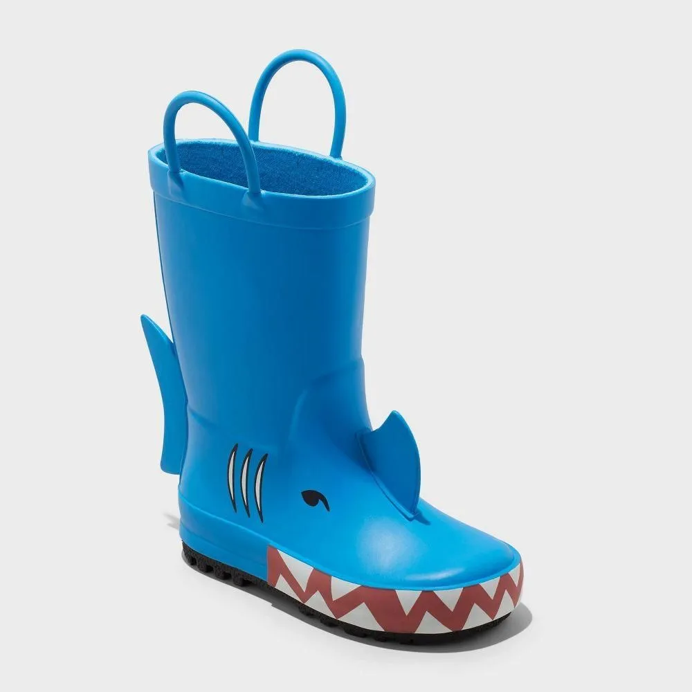 New without Tags - Size: 6T - Toddler Lennon Shark Rain Boots - Cat & Jack Blue 6T: Waterproof