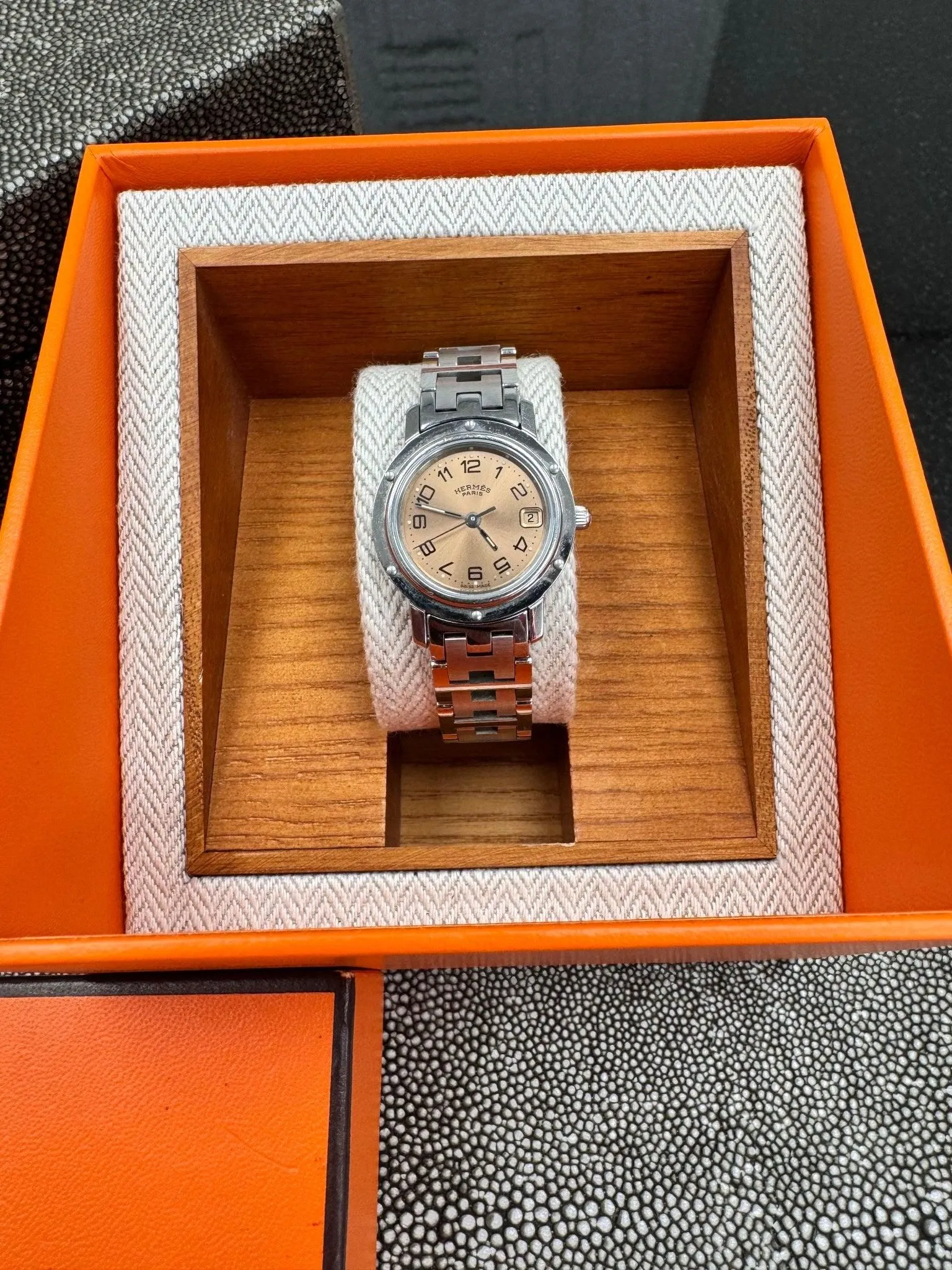 Hermes Stainless Steel Clipper Watch