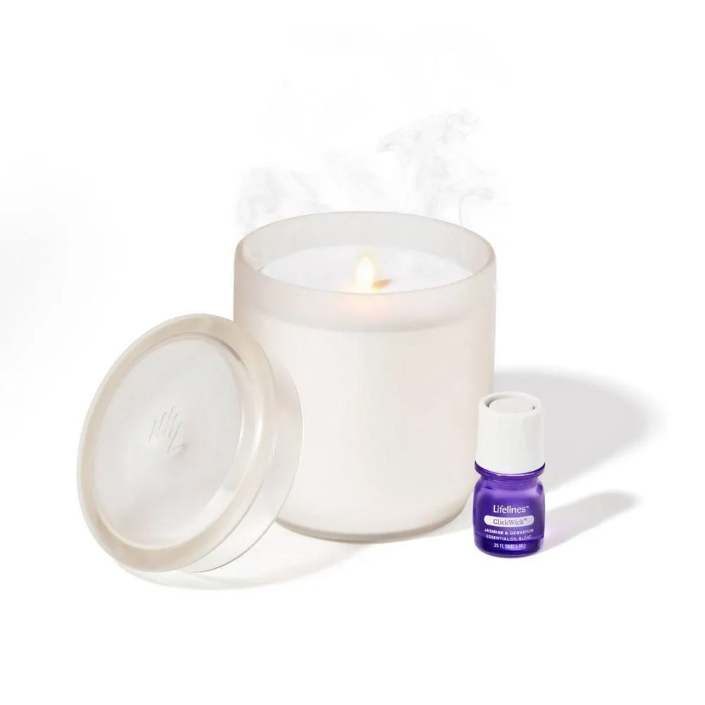 Brand New - Lifelines Flameless Candle Diffuser - Frosted Glass Cream