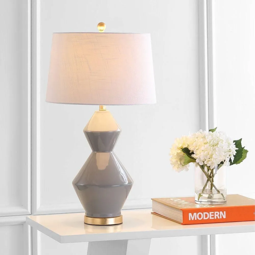 New without box - 29" Ceramic Alba Geometric Table Lamp (Includes LED Light Bulb) Gray -