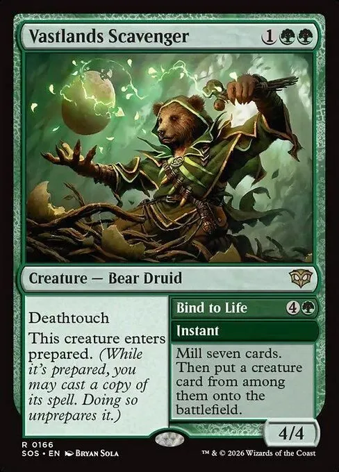 SOS, Vastlands Scavenger // Bind to Life, Standard, 166, R, Near Mint, (Foil), EN