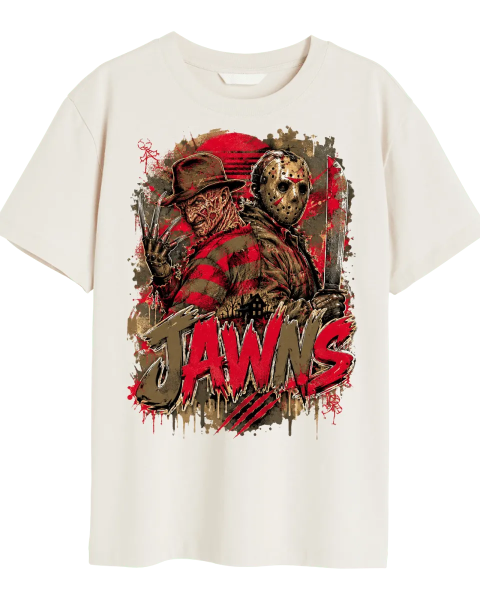 Cold Sins Ghost Killers Nightmares Freddy Vs Jason JAWNS Ivory T-Shirt