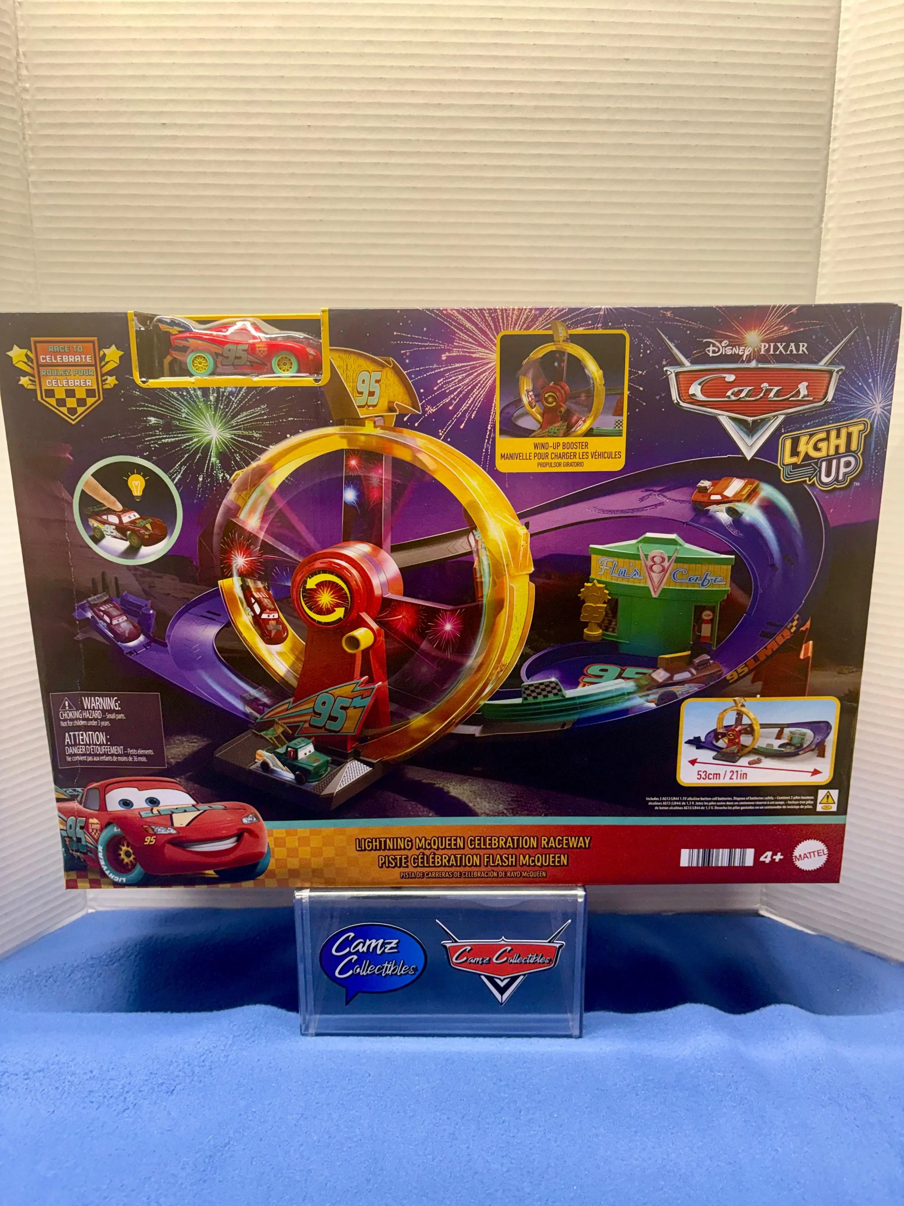Disney Pixar Cars Race to Celebrate Lightning McQueen Celebration Raceway incudes Light Up McQueen