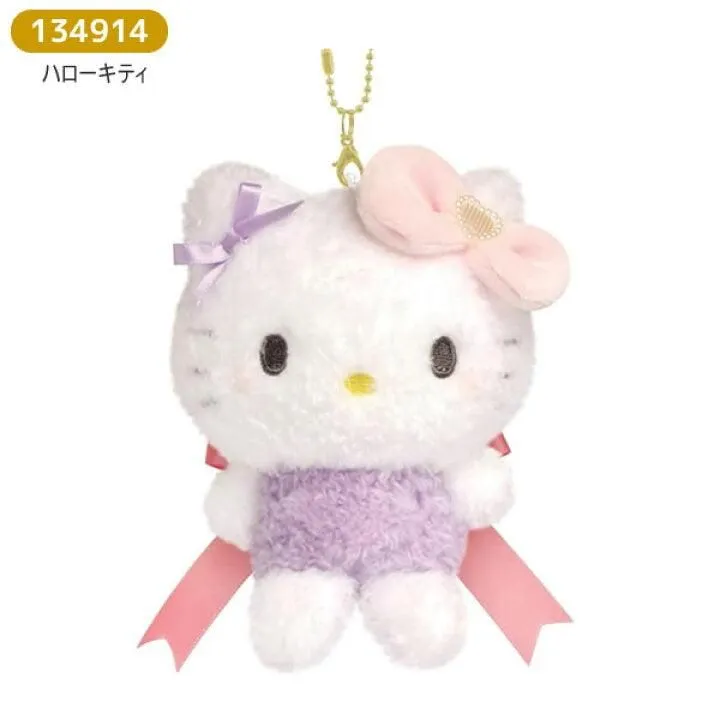 [HELLO KITTY] "Sanrio Runrun Ribbon" Plush Keychain