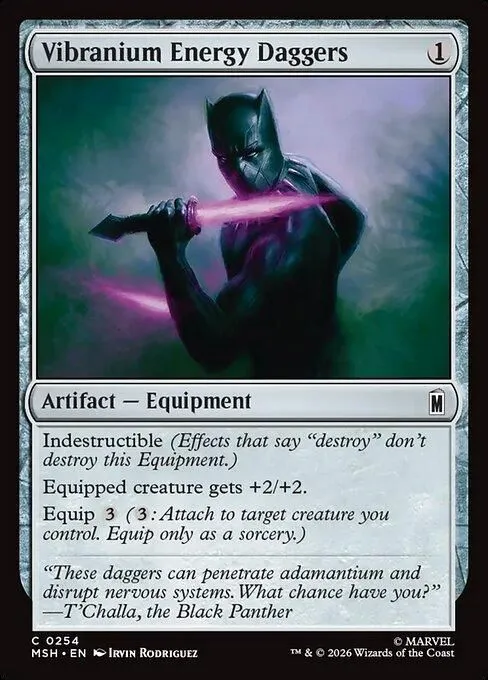 MSH, Vibranium Energy Daggers, Standard, 254, C, Near Mint, Normal, EN
