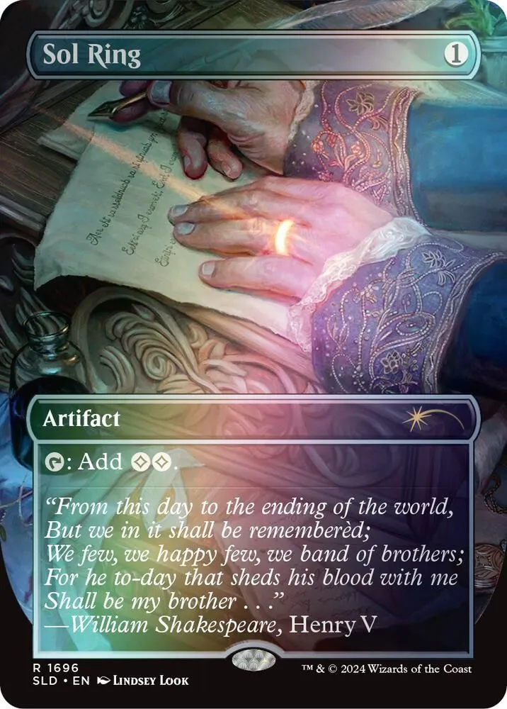SLD, Sol Ring, (Borderless), 1696, R, Near Mint, (Rainbow Foil), EN