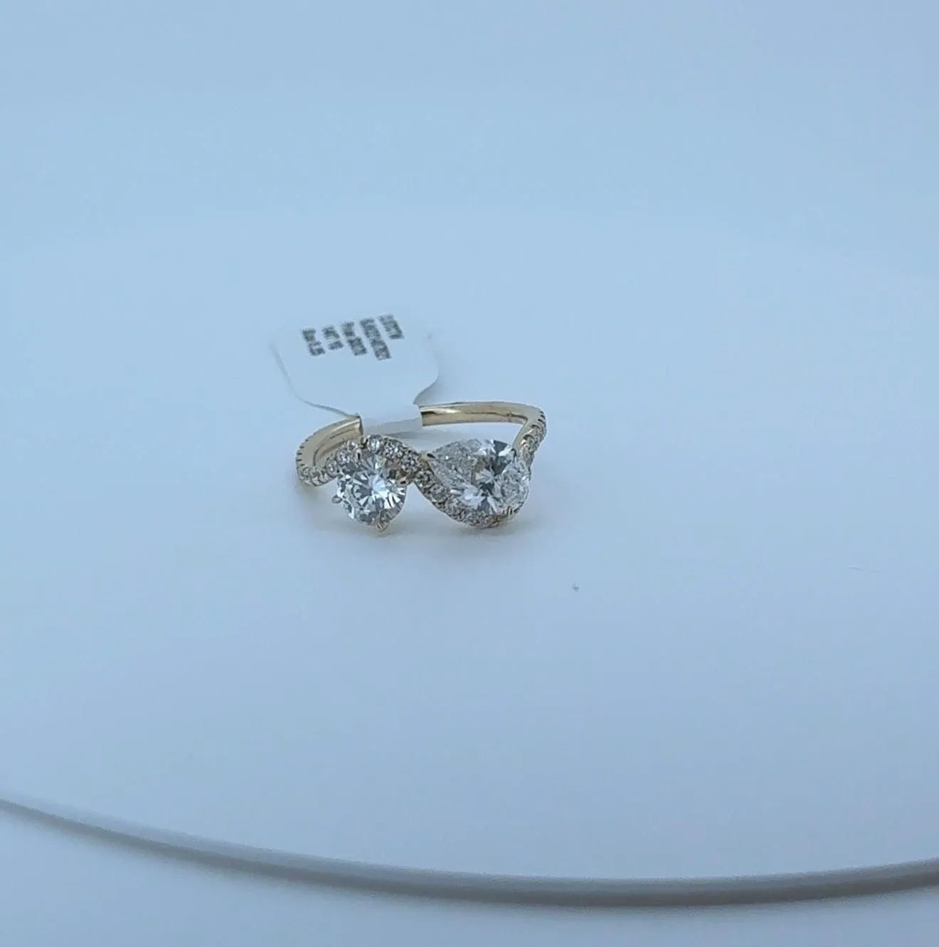 2.67ctw Pear and Round Lab Diamond 14kt Yellow Gold Bypass Ring RGF-432-3
