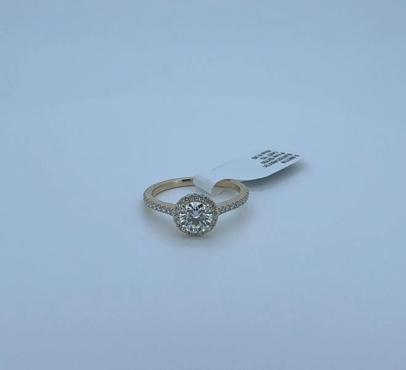 0.99ctw Round Lab Diamond 14kt Yellow Gold Ring SA5834R-5.8Y