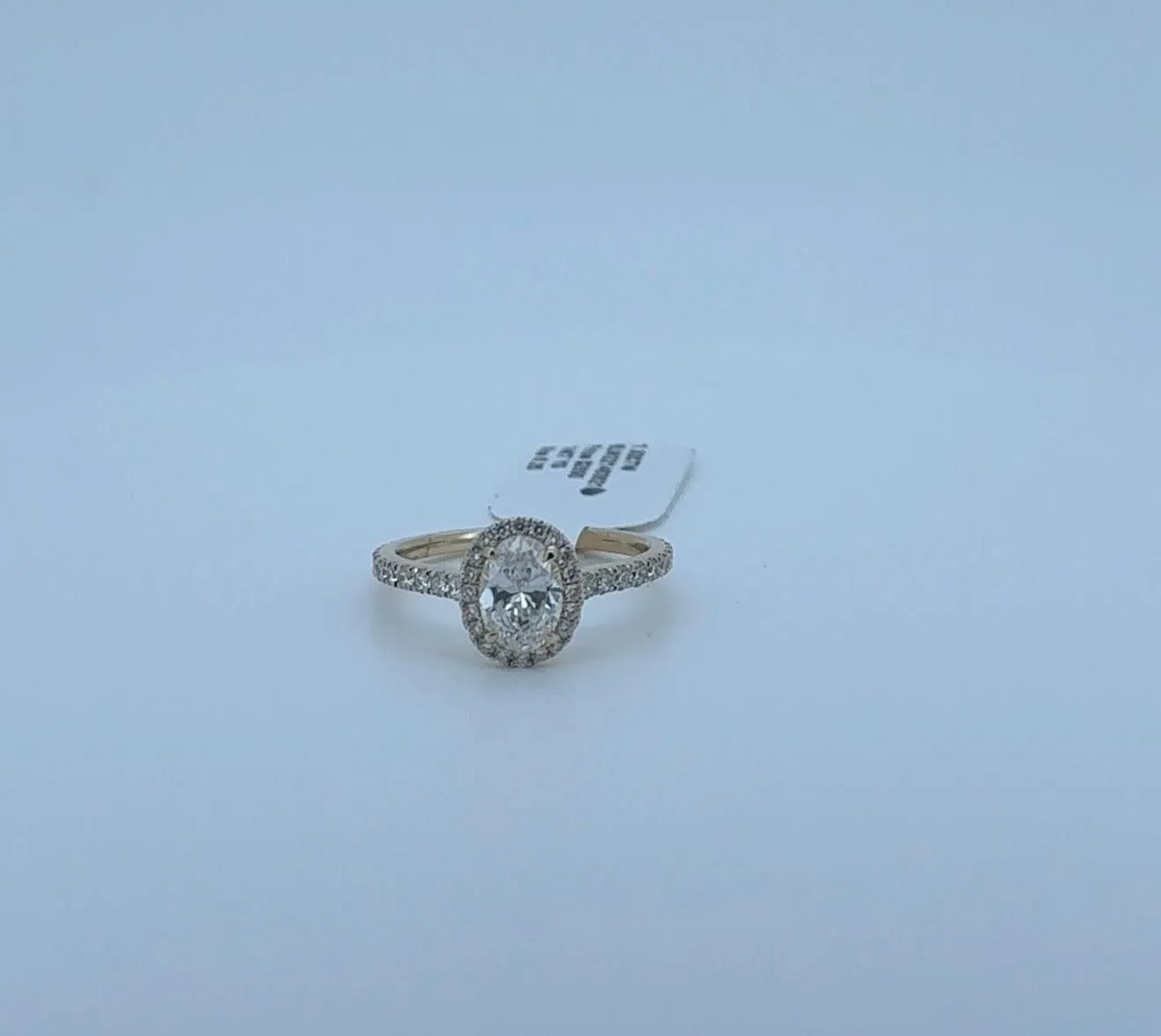 1.32ctw Oval Lab Diamond 14kt Yellow Gold Ring SA5838R-7.5x5.3Y
