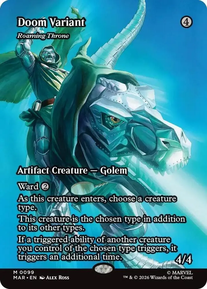 MAR, Doom Variant - Roaming Throne, (Borderless), 99, M, Near Mint, (Foil), EN