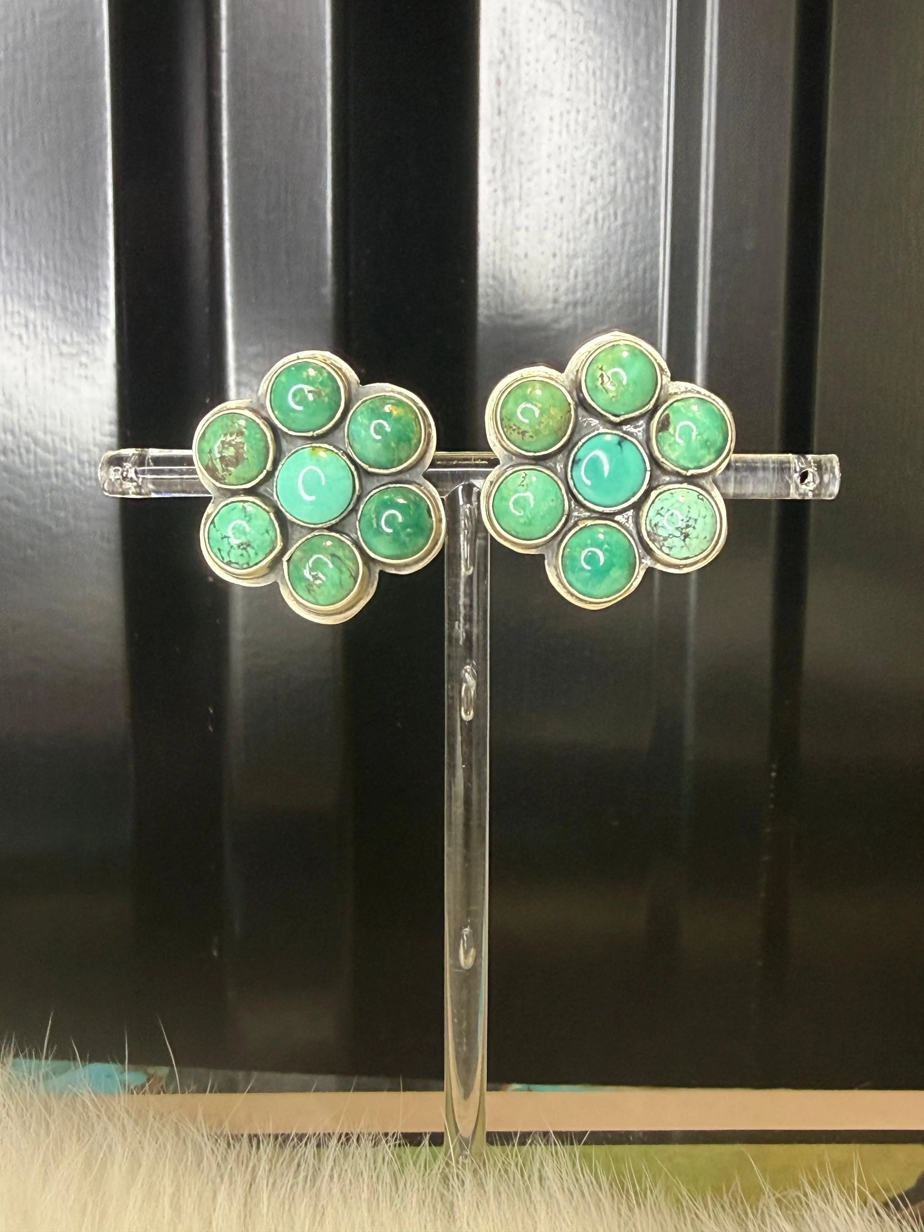 Federico Jimenez Turquoise Flower Earrings