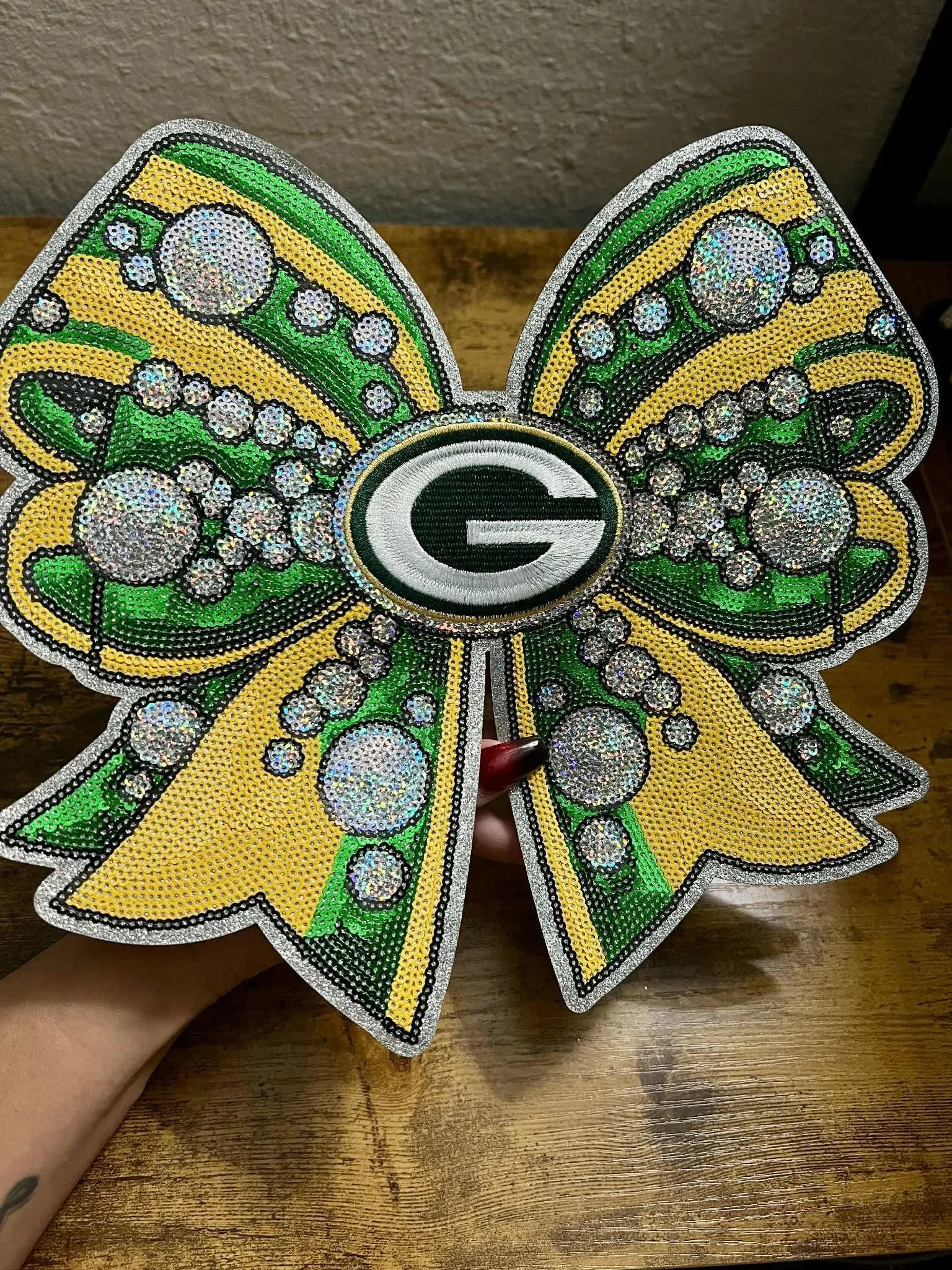Sequin GB Big Bow Patch