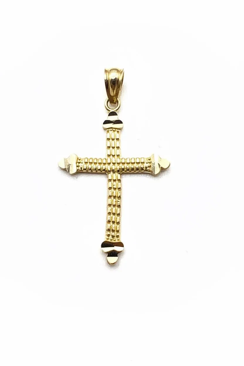 10K Yellow Gold Cross Pendant – Classic Faith Religious Necklace Charm