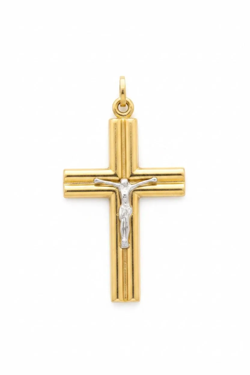 10K Yellow Gold Cross Pendant – Classic Faith Religious Necklace Charm
