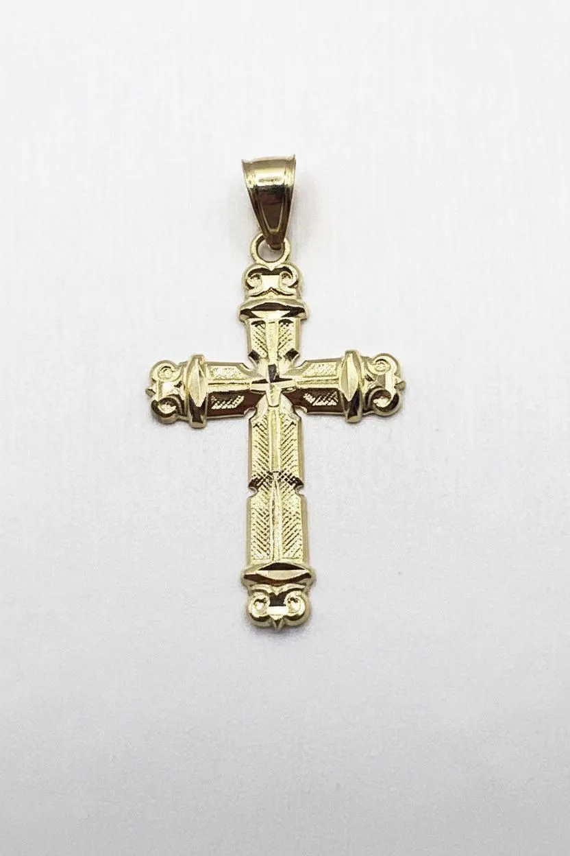 10K Yellow Gold Cross Pendant – Classic Faith Religious Necklace Charm