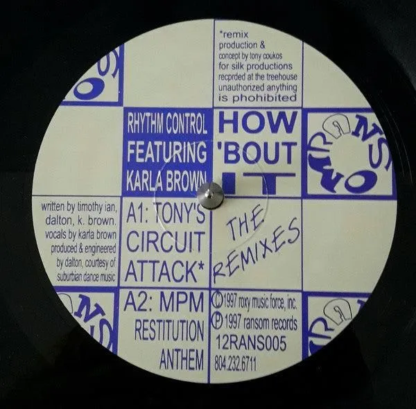 Rhythm Control , Karla Brown - How 'bout It (12")