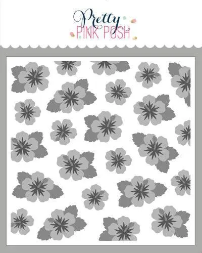Pretty Pink Posh - Layered Stencils - Hibiscus