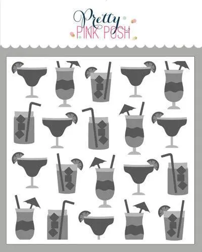 Pretty Pink Posh - Layered Stencils - Summer Drinks