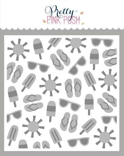 Pretty Pink Posh - Layered Stencils - Summer Fun