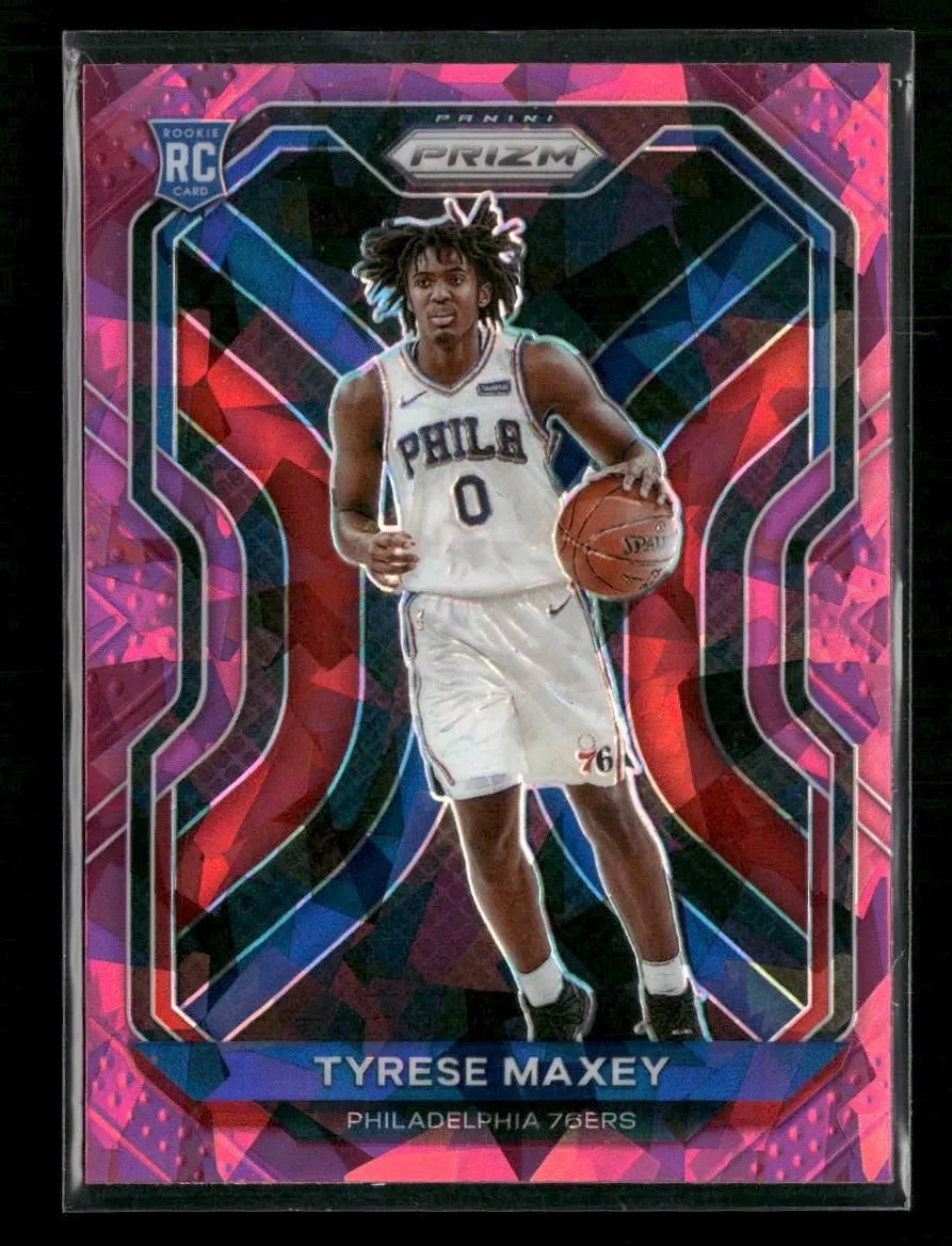 2020-21 Panini Prizm Pink Ice Prizms Tyrese Maxey Rookie #256