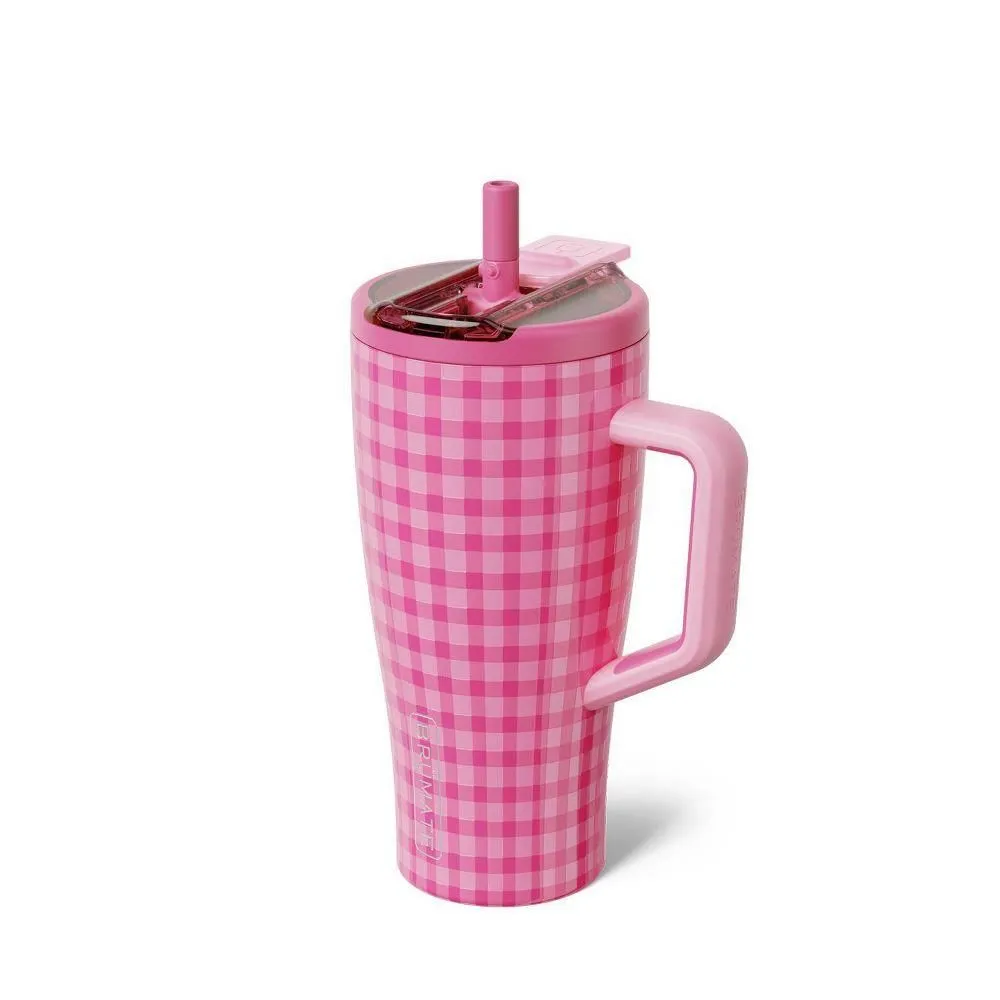 New without box - BruMate 30fl oz Stainless Steel Era Flip Water Bottle - Pink Gingham