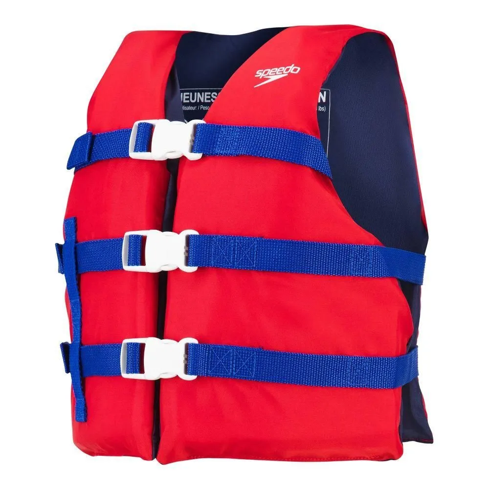 Open-box - Speedo Youth Swimming Life Jacket Vest PFD USCG Approved 8-14 Years Red