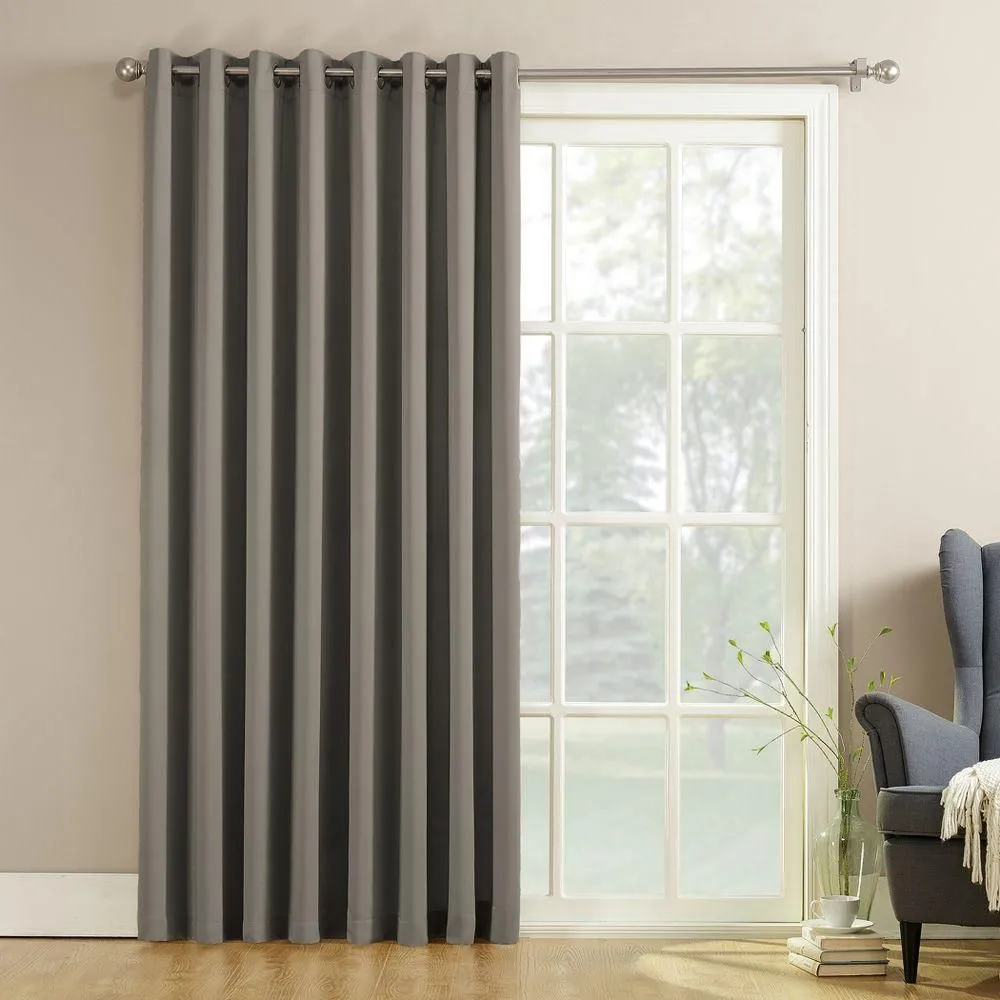 New without box - Sun Zero 2pc 100"x84" Seymour Room Darkening Grommet Sliding Patio Door Curtain