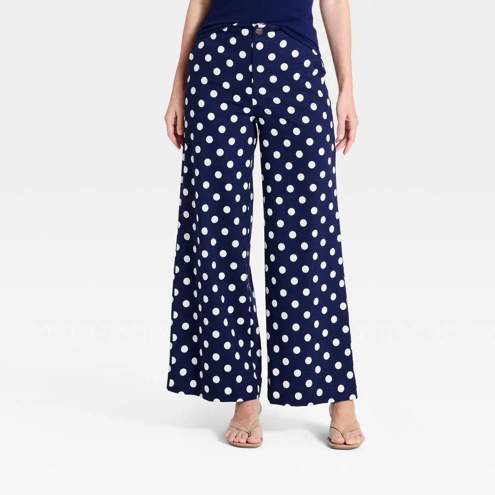 New without Tags - Women's Luxe Linen Trousers - A New Day Navy Blue 4