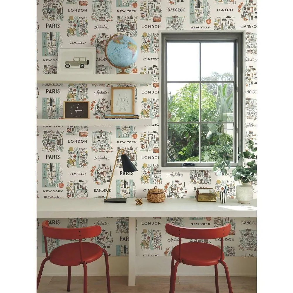 New without box - Rifle Paper Co. City Maps Peel and Stick Wallpaper Mint