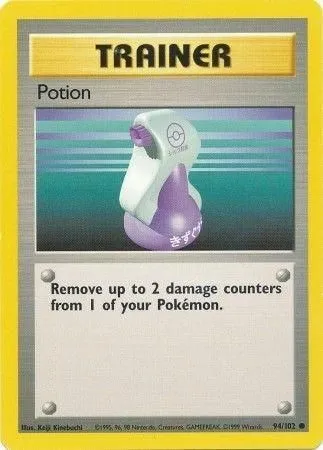 Potion 094/102 Base Set Common Pokemon Normal Moderately Played English Trading Card