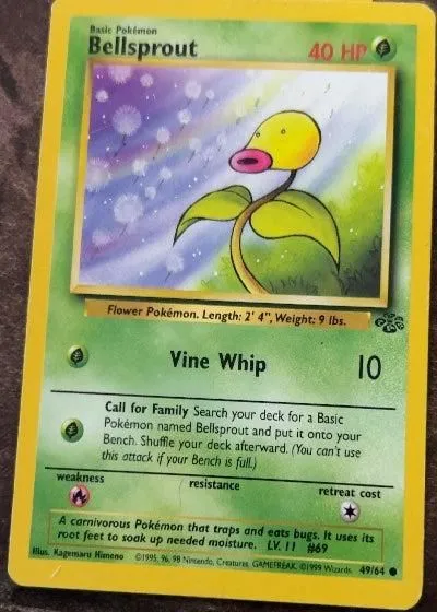 Bellsprout 49/64 Jungle Common Pokemon Unlimited Moderately Played English Trading Card
