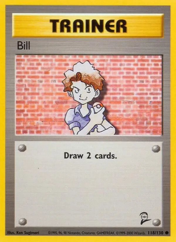 Bill 118/130 Base Set 2 Common Pokemon Normal Moderately Played English Trading Card