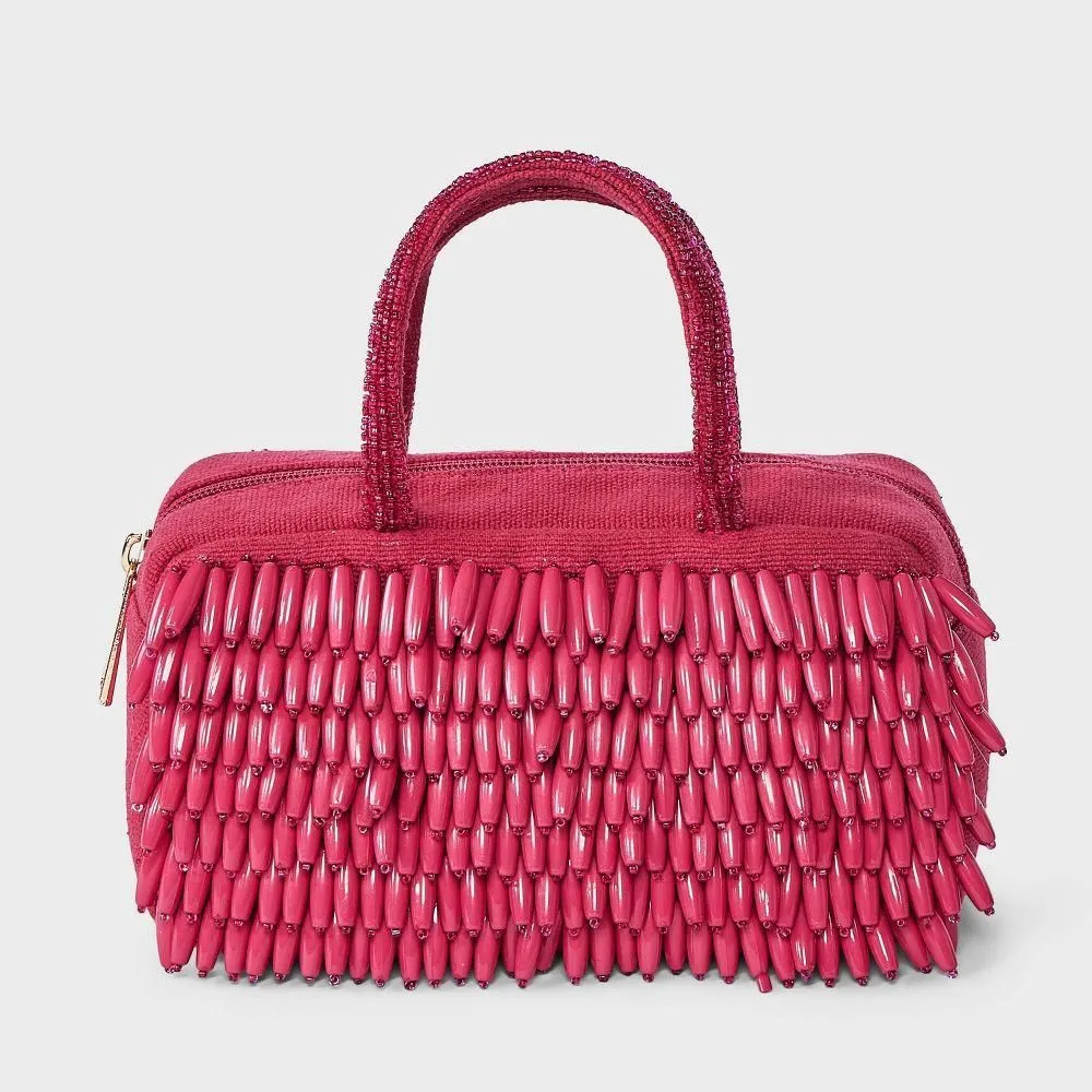 New Without Tags - Size: One Size - Hand Beaded Fringe Satchel Mini Bag - A New Day Pink